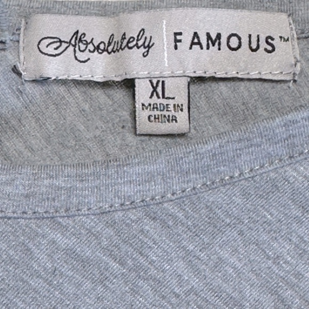 Absolutely Famous Blue &‎ Gray with Leopard Print Pullover Top Size XL - Picture 6 of 6